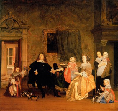 Portrait of Jan Jacobsz Hinlopen and His Family by Gabriel Metsu